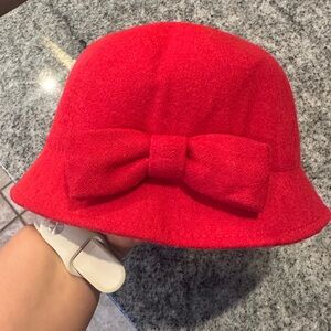 Janie and Jack Red Bow Hat